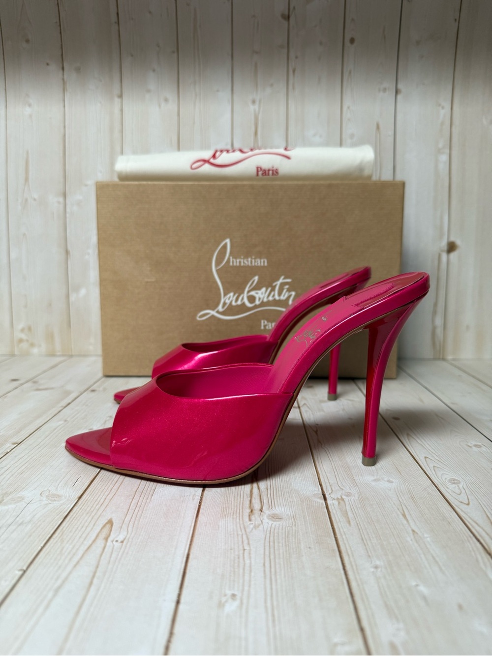 Christian Louboutin Miss Z Pointed Toe Mule Sandal Pinup Pink Sz 36 / 6 - Picture 4 of 13
